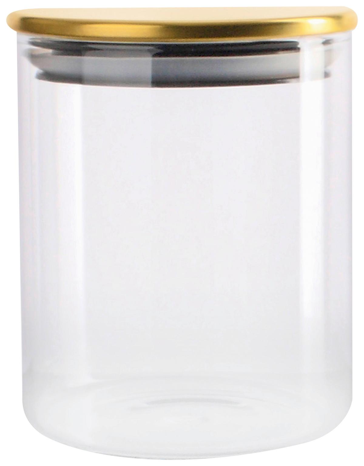 Dóza na potraviny Goldline, 0,4l - priehľadné/zlatá, Romantik / Landhaus, kov/plast (8,8/10,4cm) - Mömax