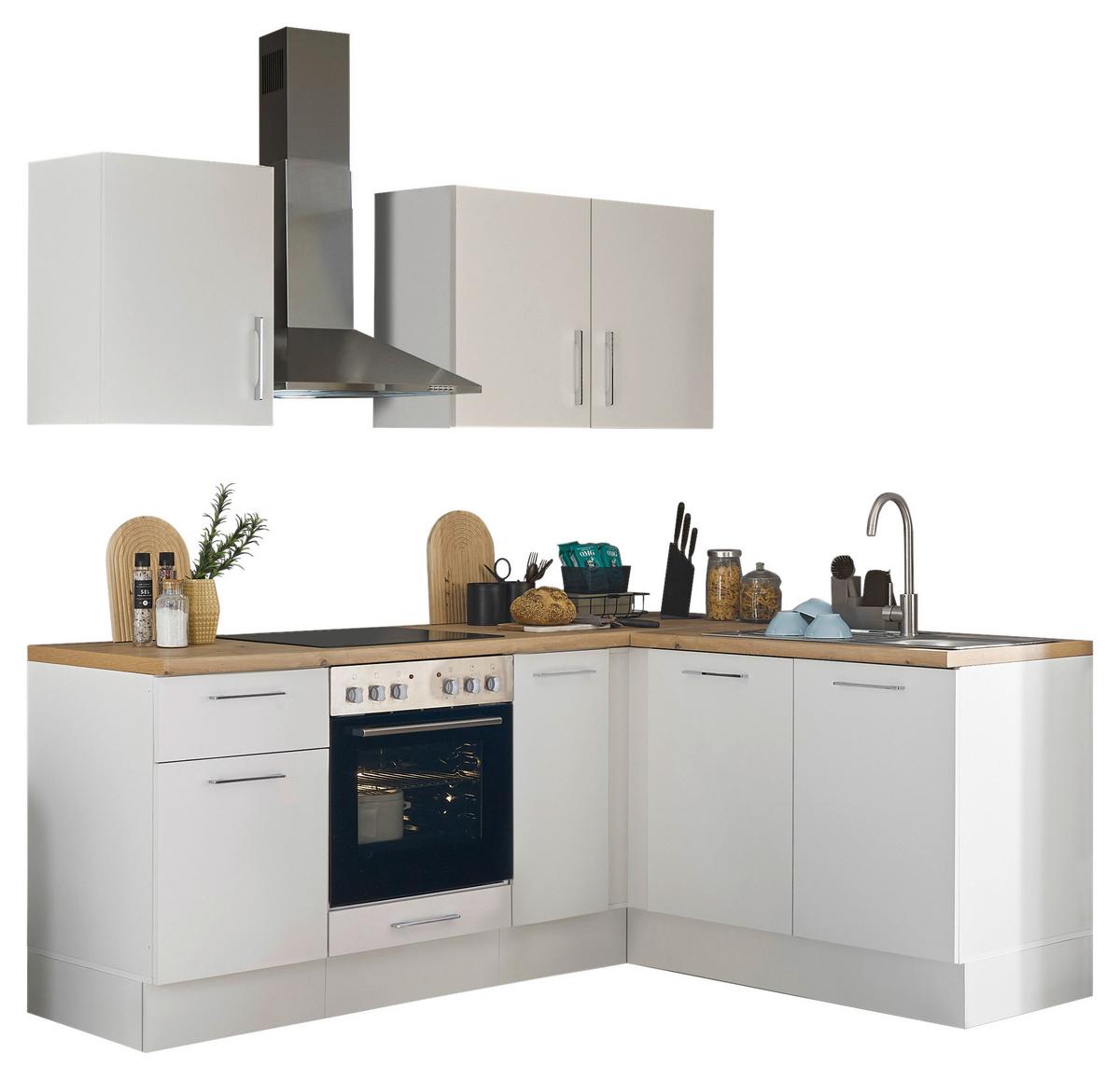 Eckküche Turin Weiß/Eiche Dekor 210x165 cm - Weiß/Eiche Artisan, Basics, Holzwerkstoff (210/165cm) - MID.YOU