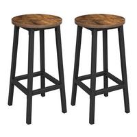 Barhocker-Set Vasagle 2-tlg. Braun, Schwarz - Schwarz/Braun, Natur, Holzwerkstoff/Metall (32/65/30cm) - Boxxx