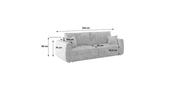 Schlafsofa Bali - Schwarz/Grau, MODERN, Holz/Textil (245/74-90/104cm) - Luca Bessoni