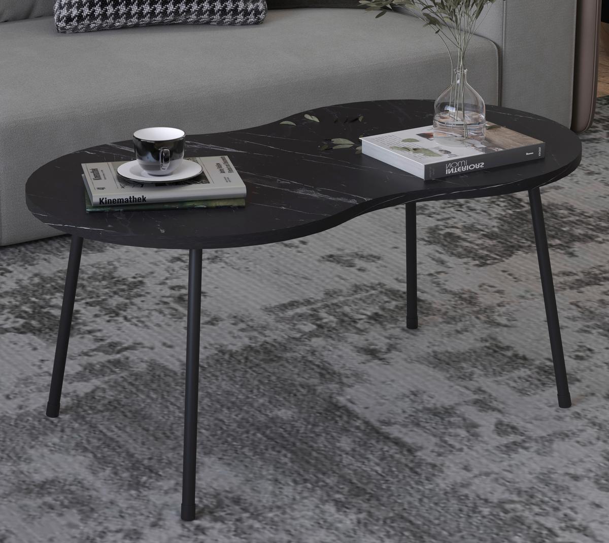Couchtisch Mirola Schwarz L: 90 Cm - Schwarz, Design, Holzwerkstoff (90/41/42cm) - MID.YOU