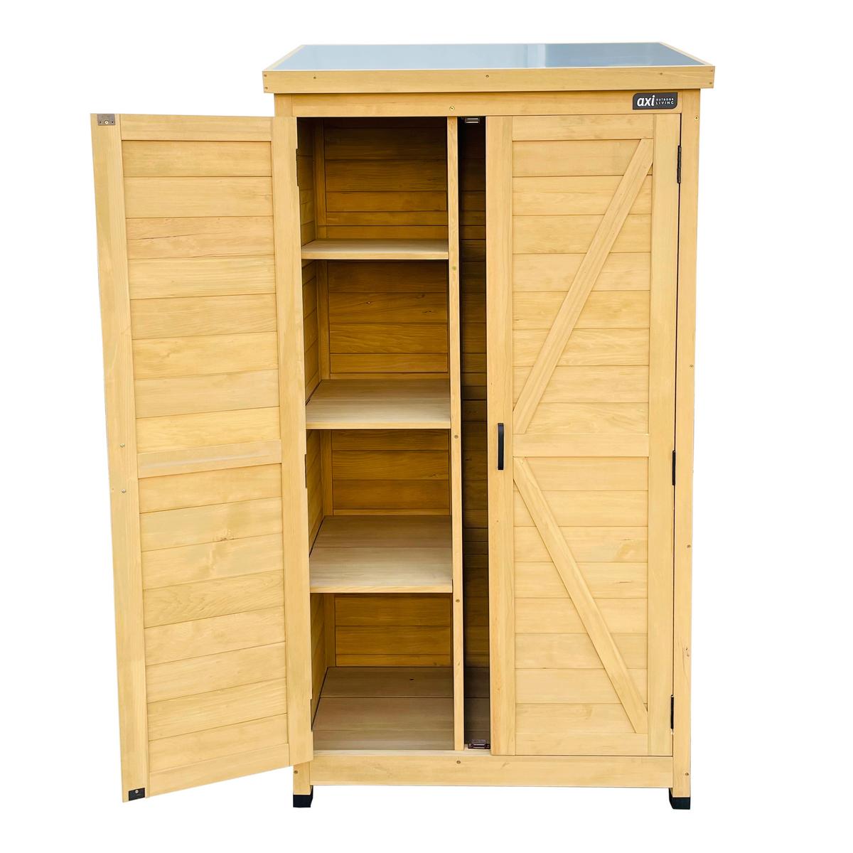 Geräteschrank Hugo - Braun, Basics, Holz (52/85/174cm) - Ambia Garden