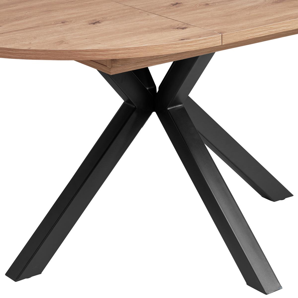 Ausziehtisch Bozan 110 Az 110-150x76x110cm Eiche - Schwarz/Eiche Artisan, KONVENTIONELL, Holzwerkstoff/Metall (110-150/76/110cm) - MID.YOU