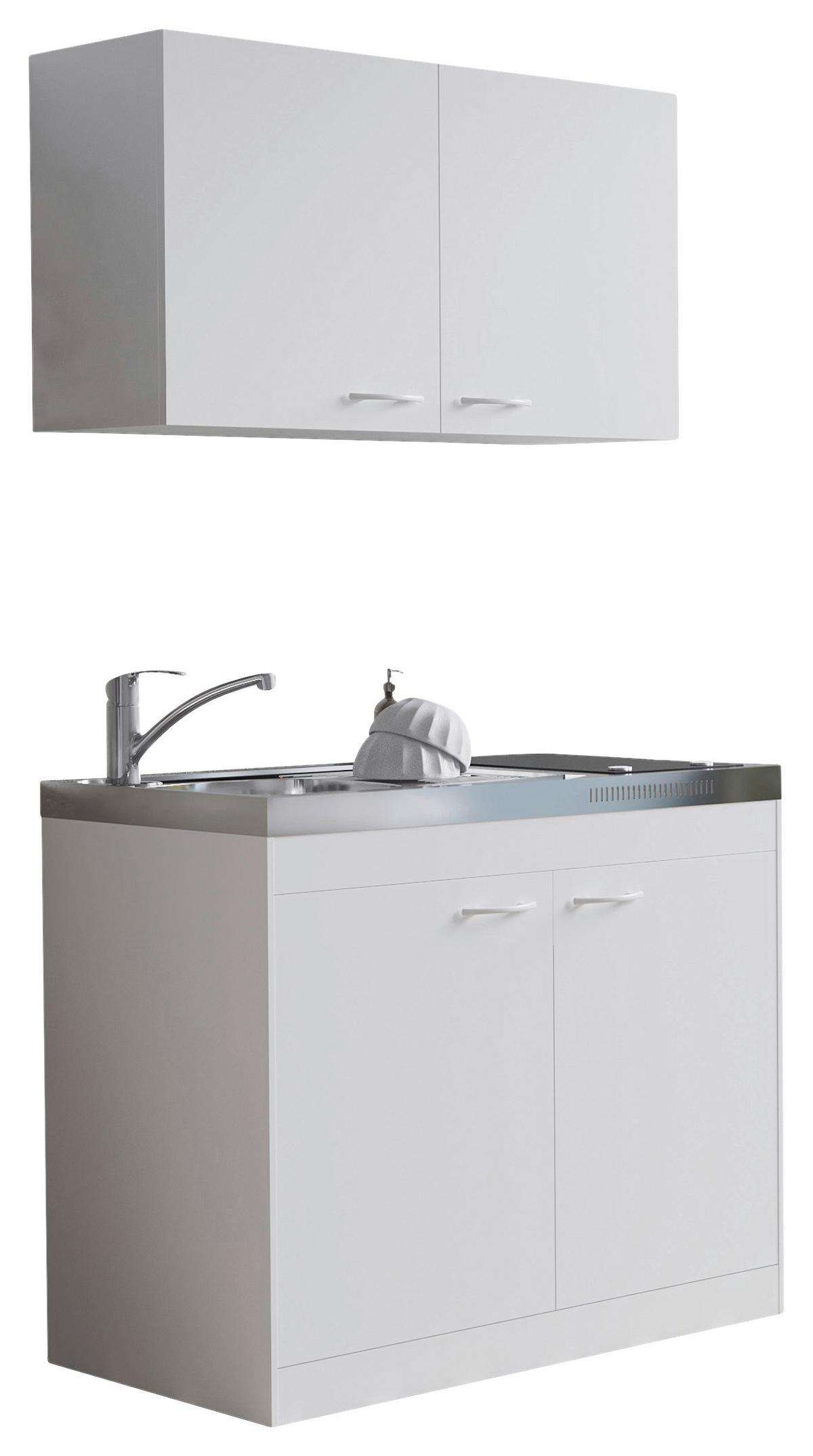 Miniküche Levin Weiß B: 100cm - Weiß, Basics, Holzwerkstoff (100cm) - Respekta