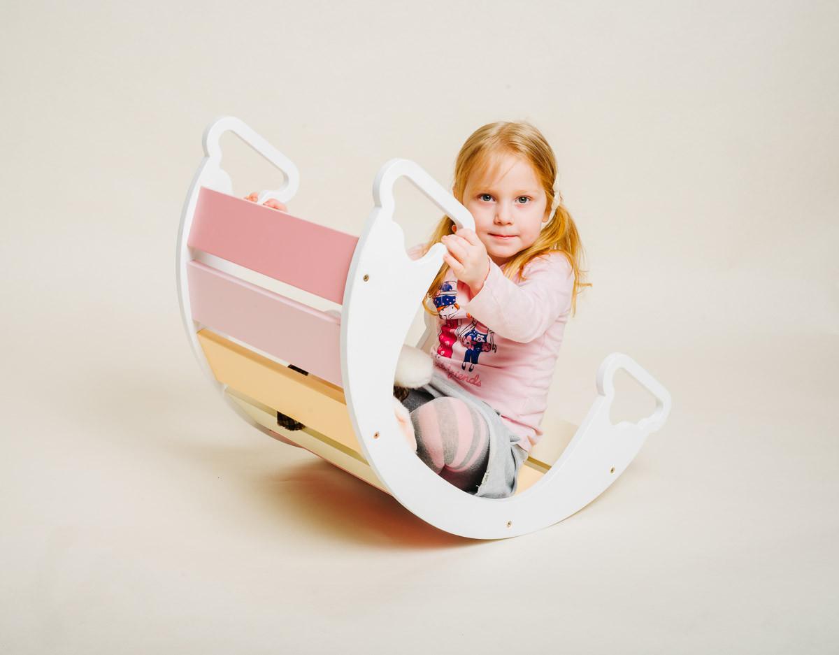 Wippe The Sway Rainbow - Multicolor/Weiß, Basics, Holz (40/75/37cm)