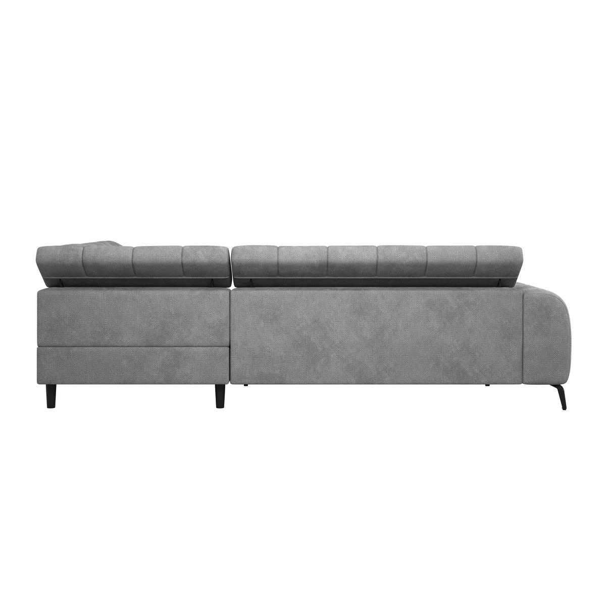 Ecksofa mit Schlaffunktion & Bettkasten Volf Grau - Schwarz/Grau, Trend, Kunststoff/Textil (261/203cm)