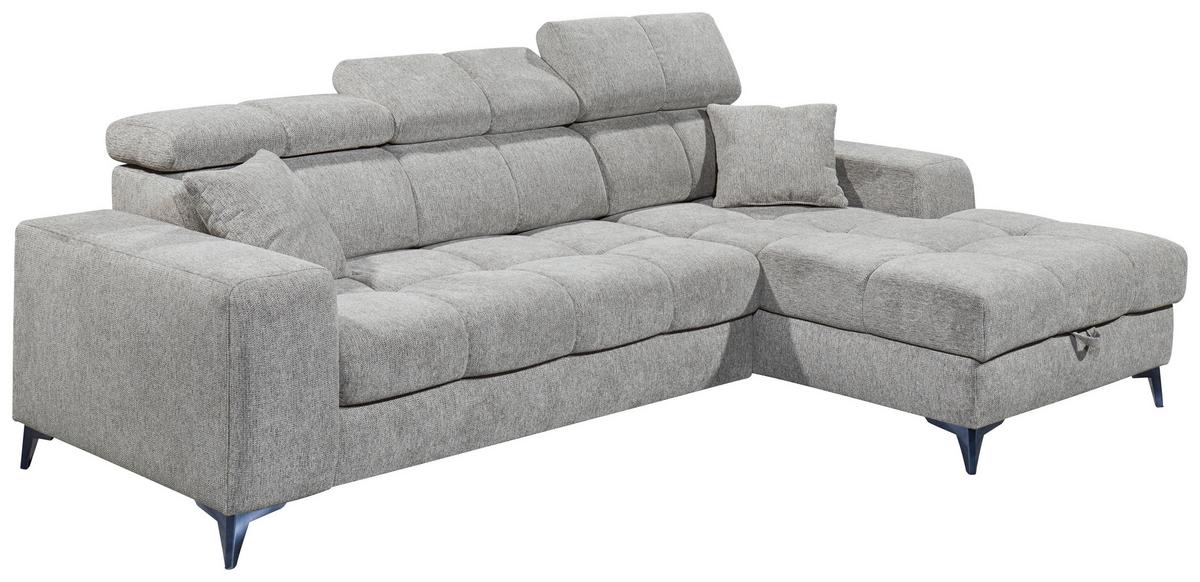 Ecksofa Sydney Hellgrau S: 268/172 Cm - Hellgrau/Schwarz, KONVENTIONELL, Textil (268/172cm) - MID.YOU