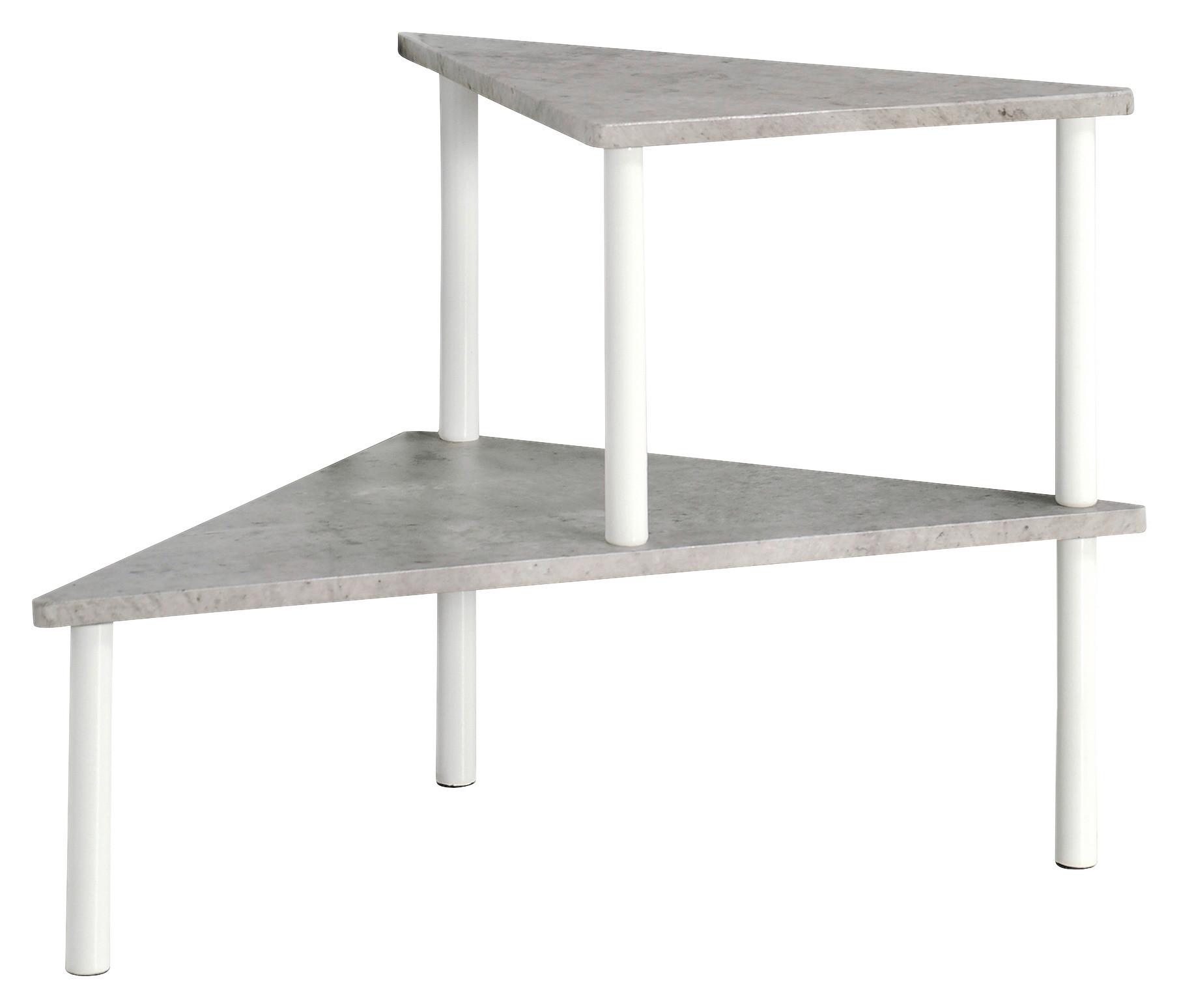 Küchenregal Grau, Weiß B: 53 cm - Weiß/Grau, Basics, Holzwerkstoff/Metall (53/38/38cm)