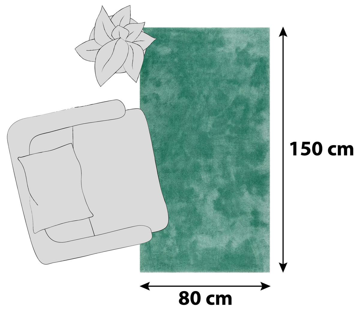 Hochflorteppich Relaxx Smaragdgrün 80x150 Cm - Smaragdgrün, KONVENTIONELL, Textil (80/150cm) - Esprit