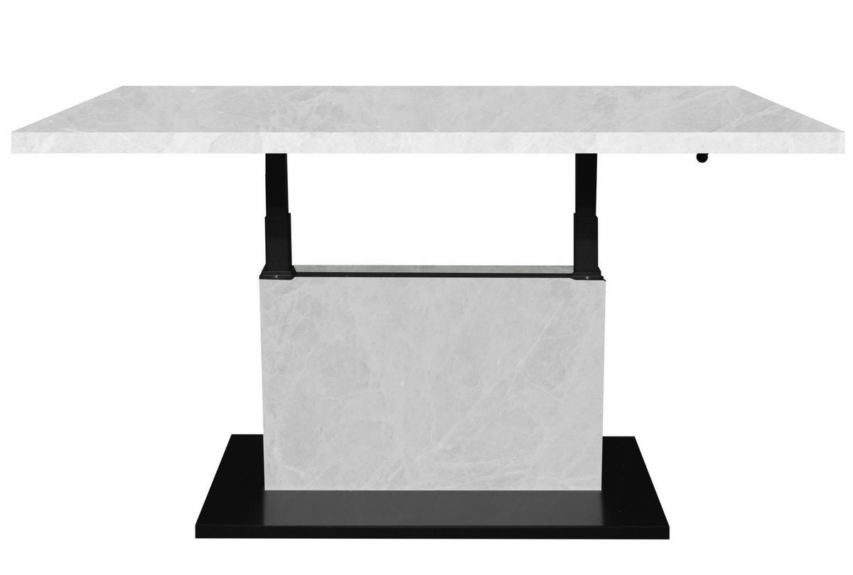 Couchtisch Lift Schwarz/Weiß B. 120 cm - Schwarz/Eiche Artisan, Design, Holzwerkstoff/Metall (120/55-69/70cm) - MID.YOU