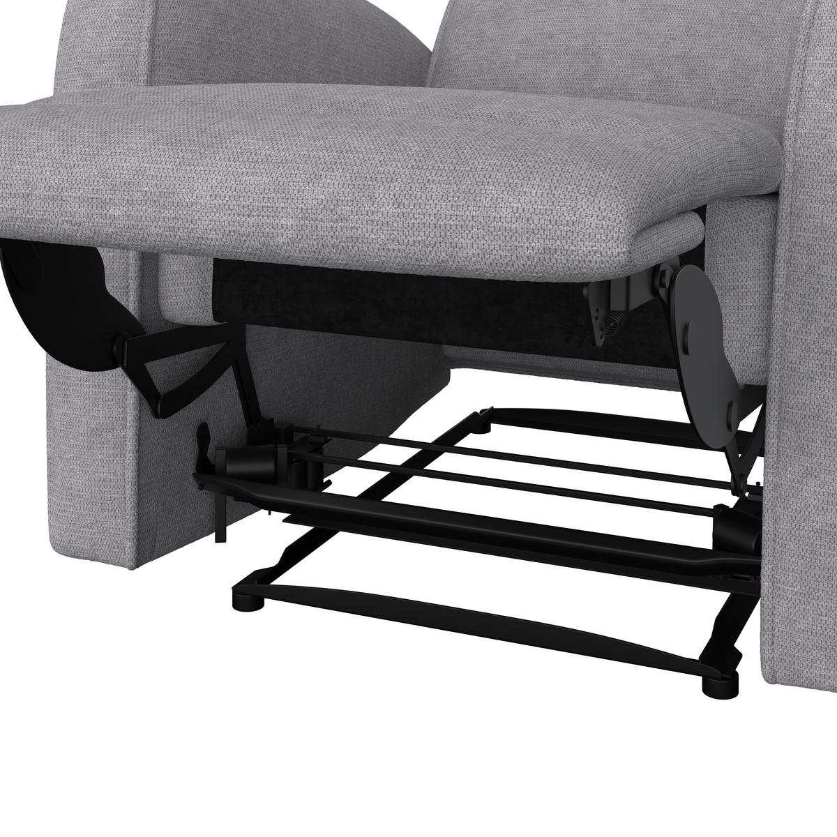 Tv-fotel Leon - sötétszürke, Basics, műanyag/textil (80/102/96cm) - Best Price