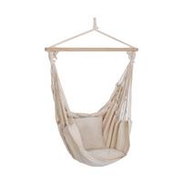 Hängesessel Inkl. Kissen Braun Beige B: 90 Cm - Beige/Braun, Trend, Holz/Textil (90/120/60cm)