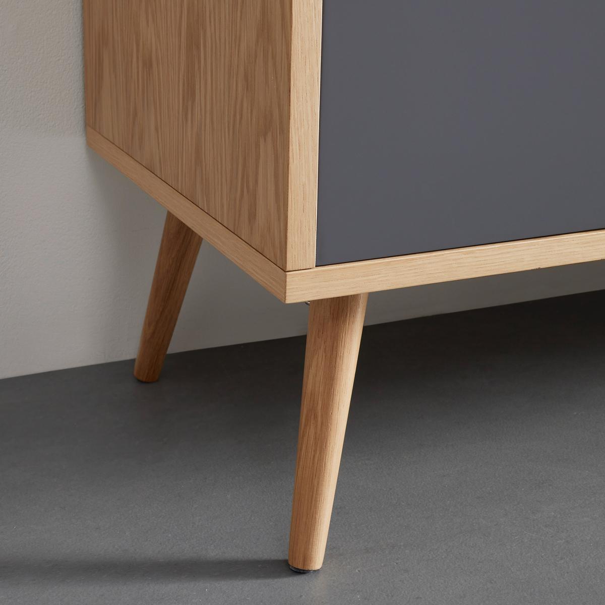 Široká komoda LENA prírodné farby/sivá - svetlohnedá/sivá, Modern, drevo/kompozitné drevo (120/75/40cm) - Bessagi Home