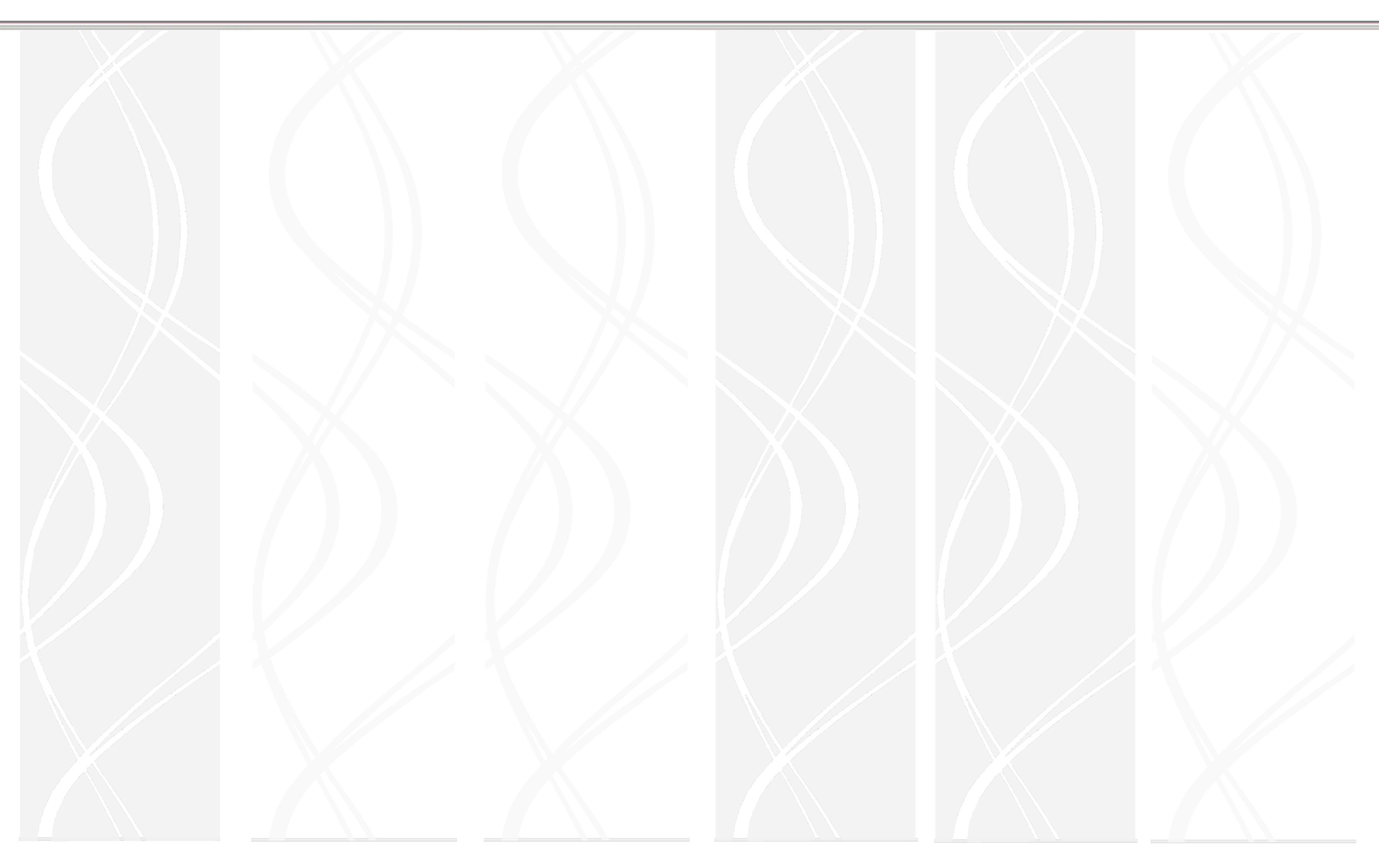 Flächenvorhang 6-Tlg. Tiberio B: 60 cm, Weiß - Weiß, MODERN, Textil (60/245cm)