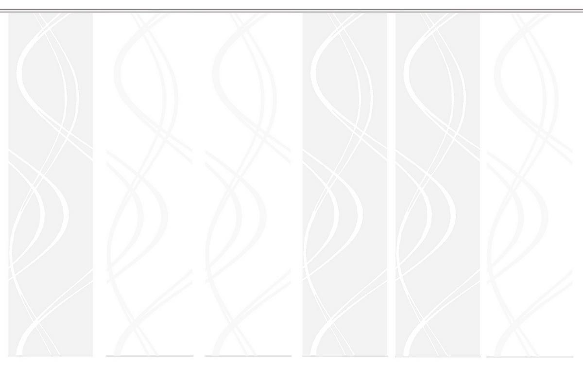 Flächenvorhang 6-Tlg. Tiberio B: 60 cm, Weiß - Weiß, MODERN, Textil (60/245cm)