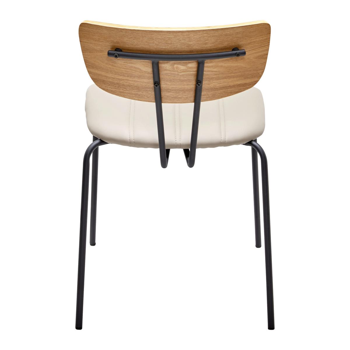 Židle CERA hnědošedá - černá/světle hnědá, Moderní, kov/dřevo (42/78/54cm) - Bessagi Home