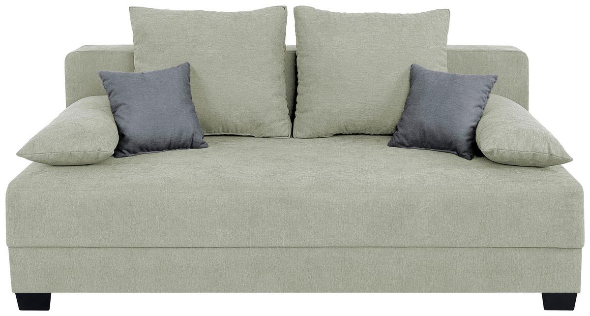 Sofa Mia mit Schlaffunktion Beige 200 cm - Beige/Schwarz, Design, Holzwerkstoff/Textil (200/90/110cm) - P & B