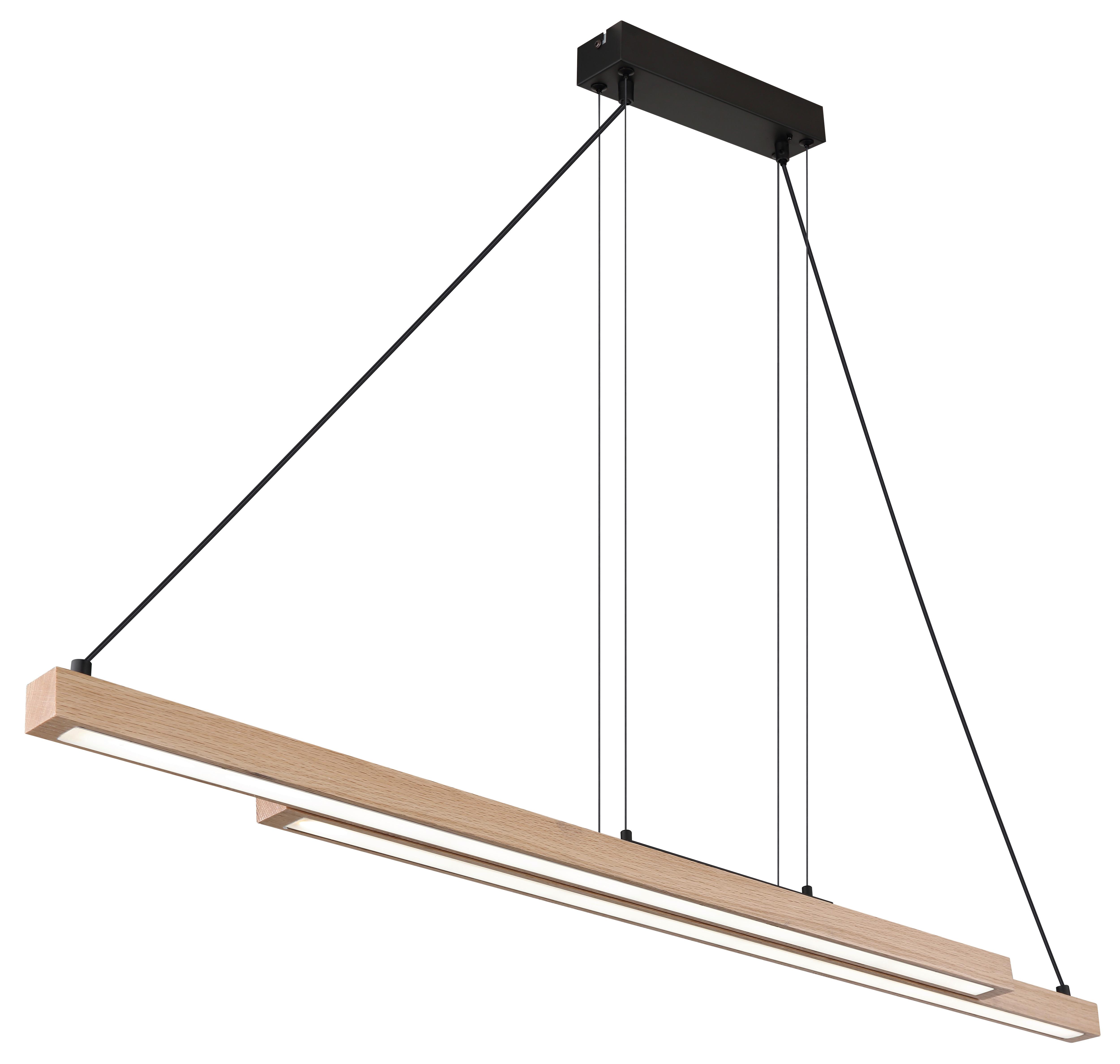 LED-HÄNGELEUCHTE 15537W - Dunkelbraun/Schwarz, Design, Kunststoff/Metall (171/7/120cm) - Globo