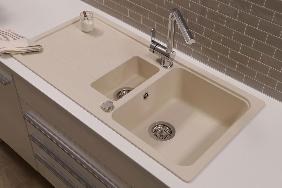 Spüle Austin Creme B: 100 cm - Creme, Design, Stein (100/20/50cm) - Respekta
