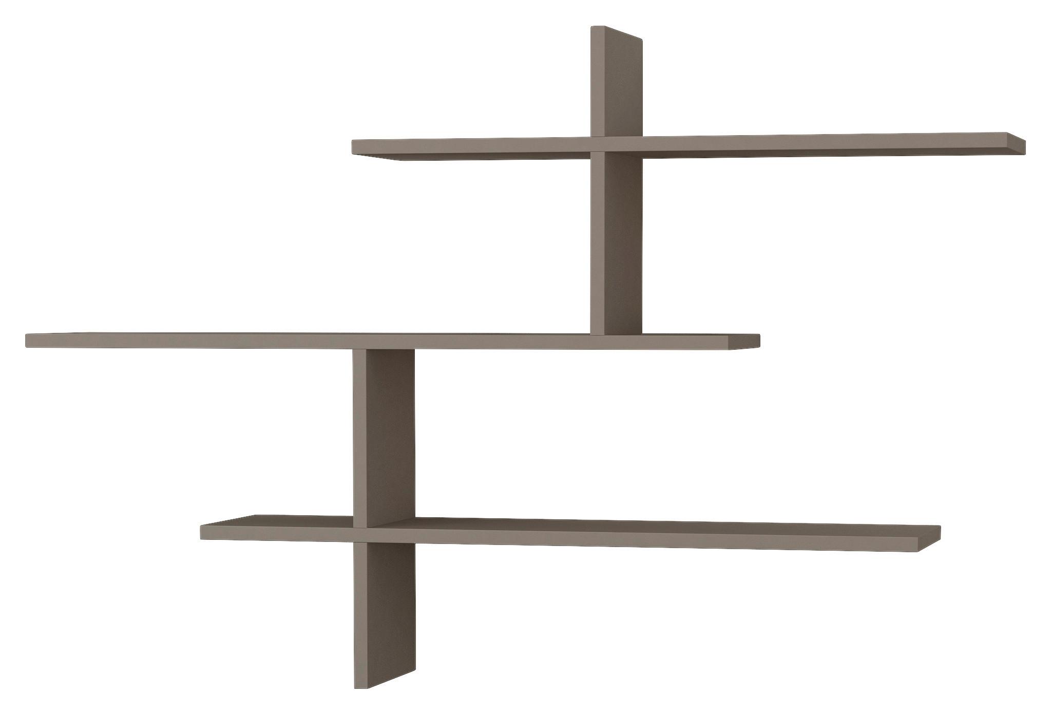 Wandregal Leo Regal - Beige, Design, Holzwerkstoff (123/81/22cm) - Livetastic