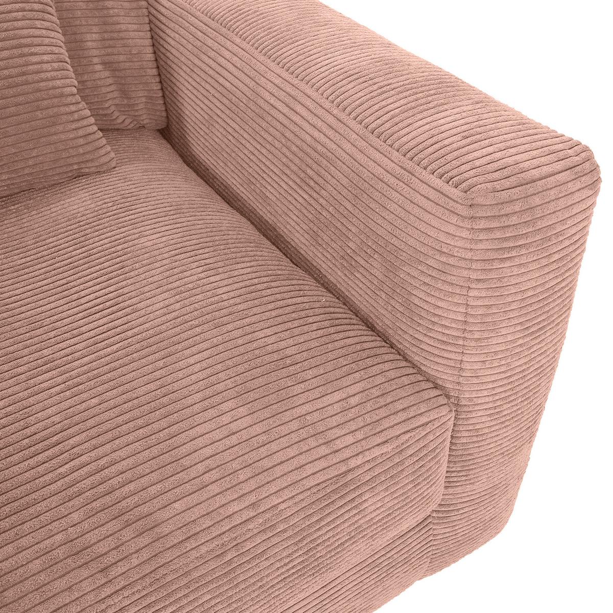 Bigsofa Manolis Altrosa B: 260 cm - Schwarz/Altrosa, KONVENTIONELL, Textil (260/66/115cm) - MID.YOU