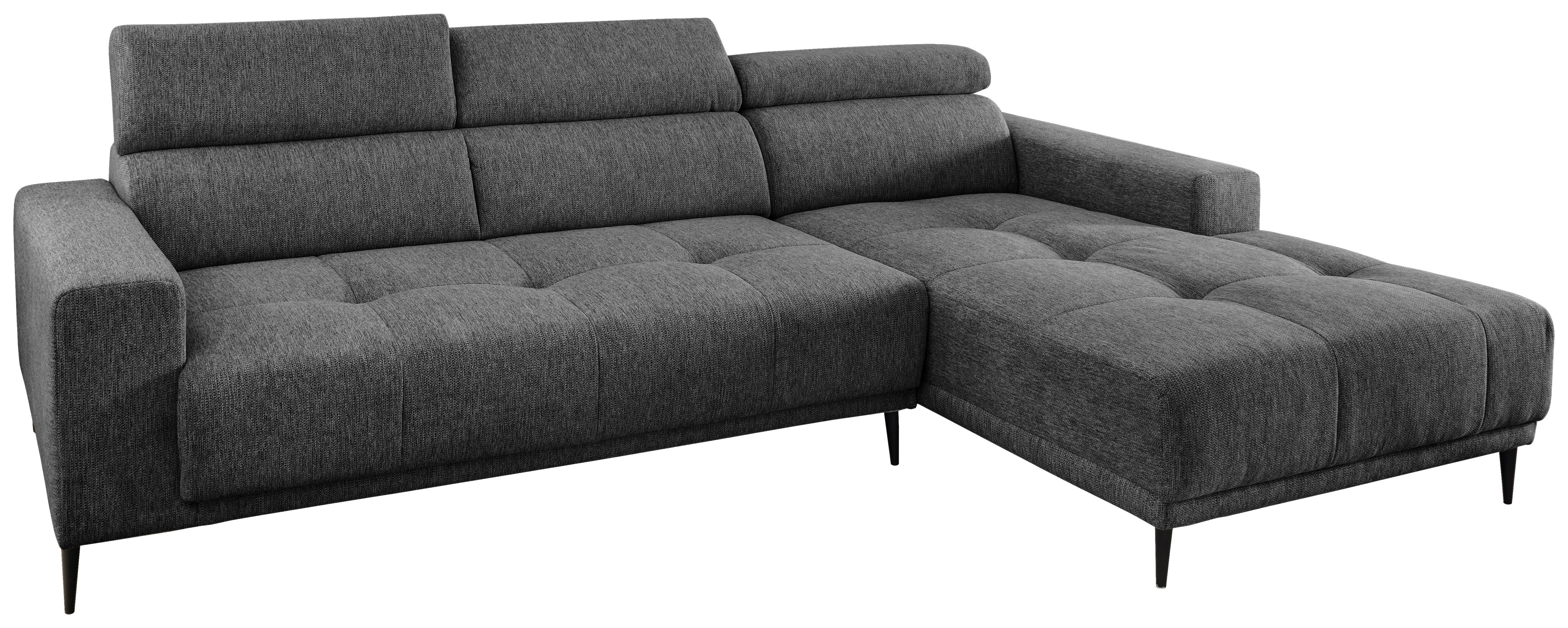 Ecksofa Intera Anthrazit S: 276x188 Cm - Anthrazit/Schwarz, KONVENTIONELL, Textil (276/188cm) - Livetastic