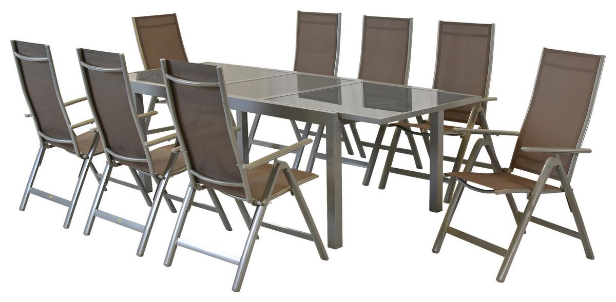 Gartenset Carrara - Silberfarben, MODERN, Textil/Metall - Gardenson