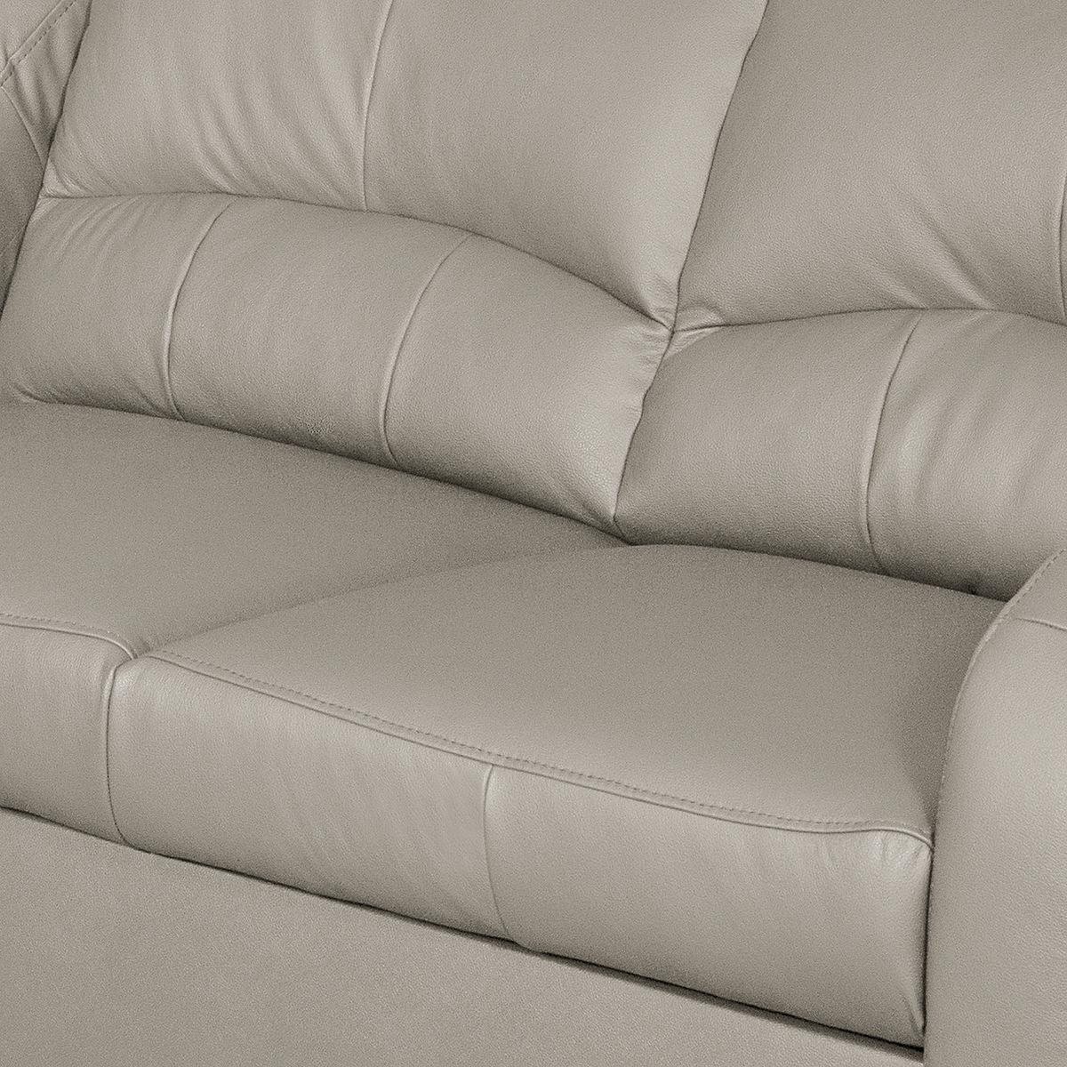 Ecksofa Tilo Platinfarben S: 168 cm - Platinfarben/Schwarz, Design, Leder/Textil (168/227cm) - Livetastic