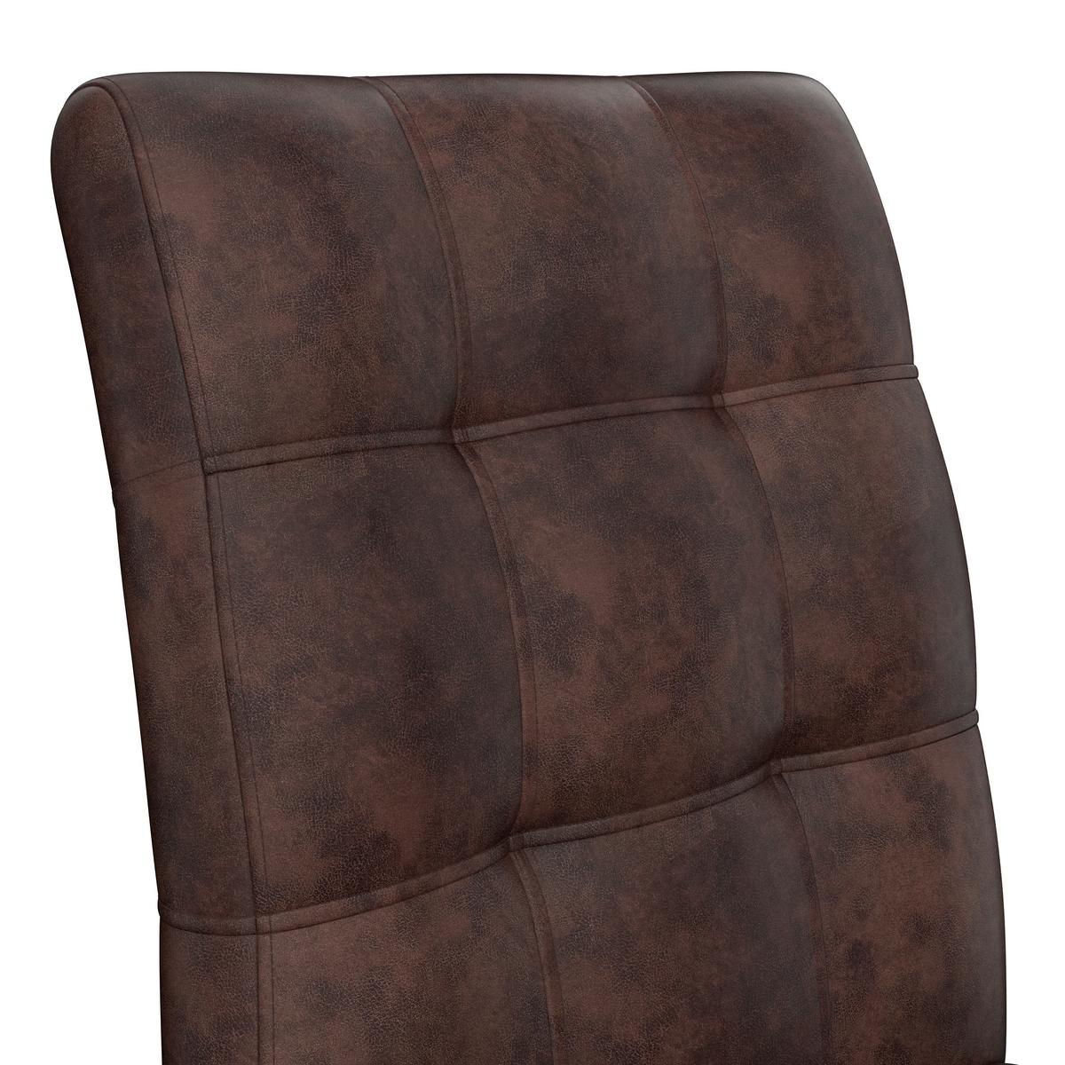 Schwingstuhl Donna S Lederlook Vintage Braun Gepolstert - Anthrazit/Braun, MODERN, Textil/Metall (42/91/62cm)