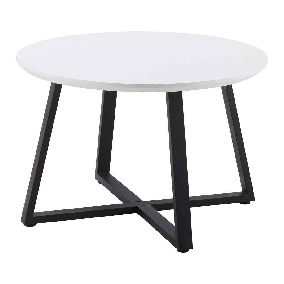 Konferenční stolek BRAVA 70 - bílá/černá, Moderní, kov/kompozitní dřevo (70/70/45cm) - Mömax