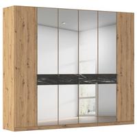 Drehtürenschrank Versity-D Eiche Artisan/Marmoroptik 6trg - Silberfarben/Eiche Artisan, Trend, Holzwerkstoff (271/229/54cm) - James Wood