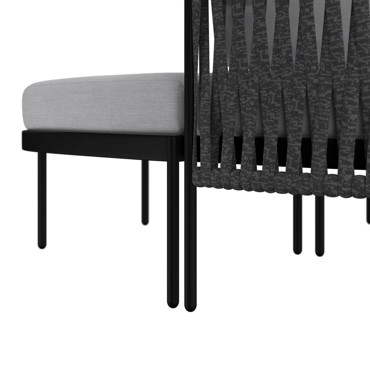 Relaxační ostrůvek LUCIEN - černá/světle šedá, Moderní, kov/textil (150/64/76cm) - Bessagi Garden