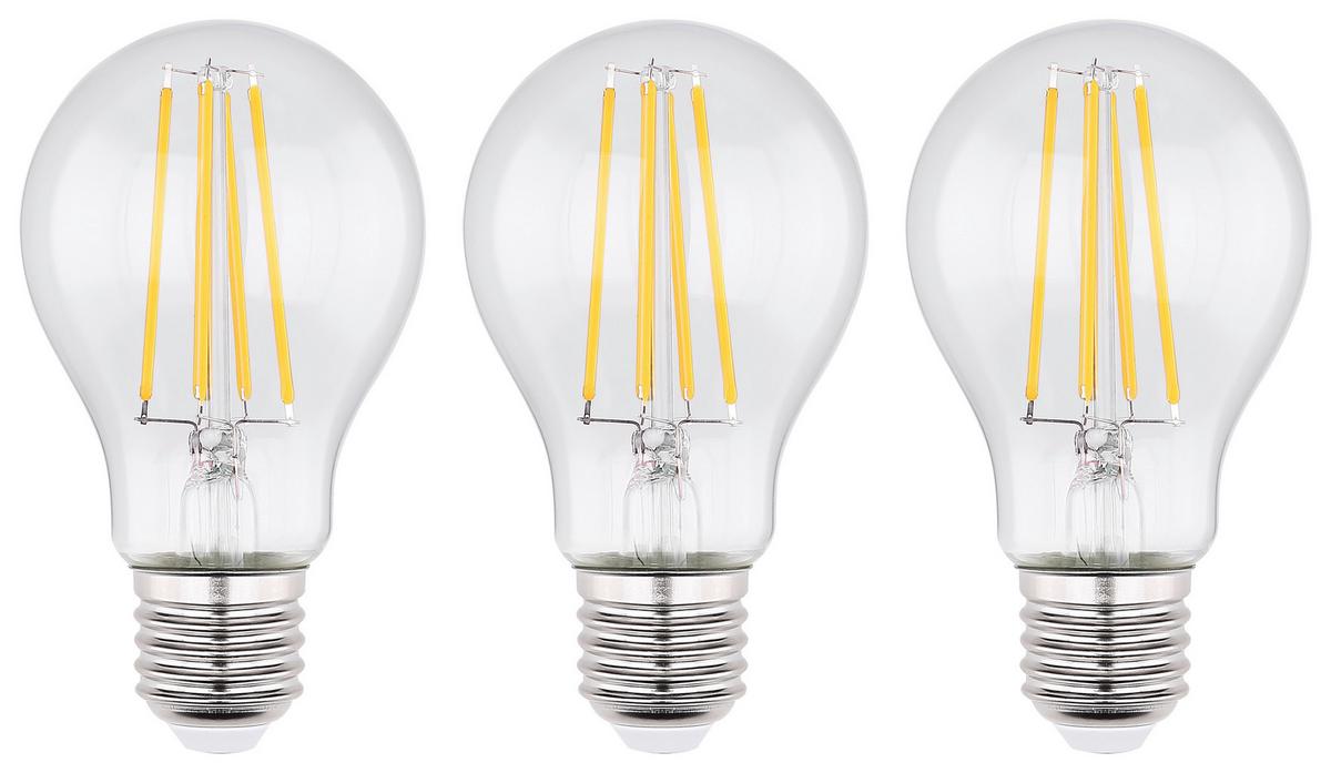 LED žiarovka E27, 7W - číra/hliníková, kov/sklo (6/10,6cm) - Mömax