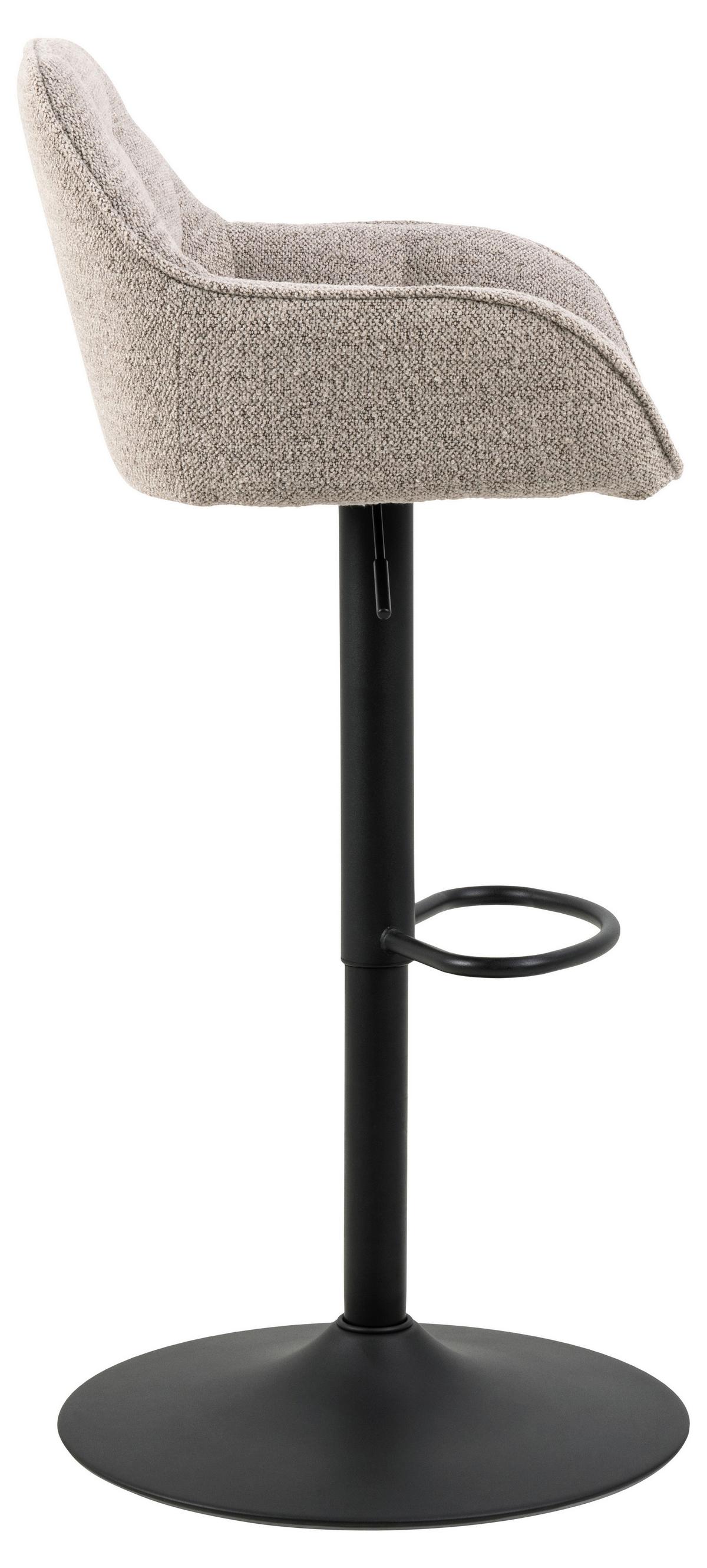 Barhocker höhenverstellbar Brooke Beige - Beige/Schwarz, MODERN, Textil/Metall (52/109/52cm) - MID.YOU