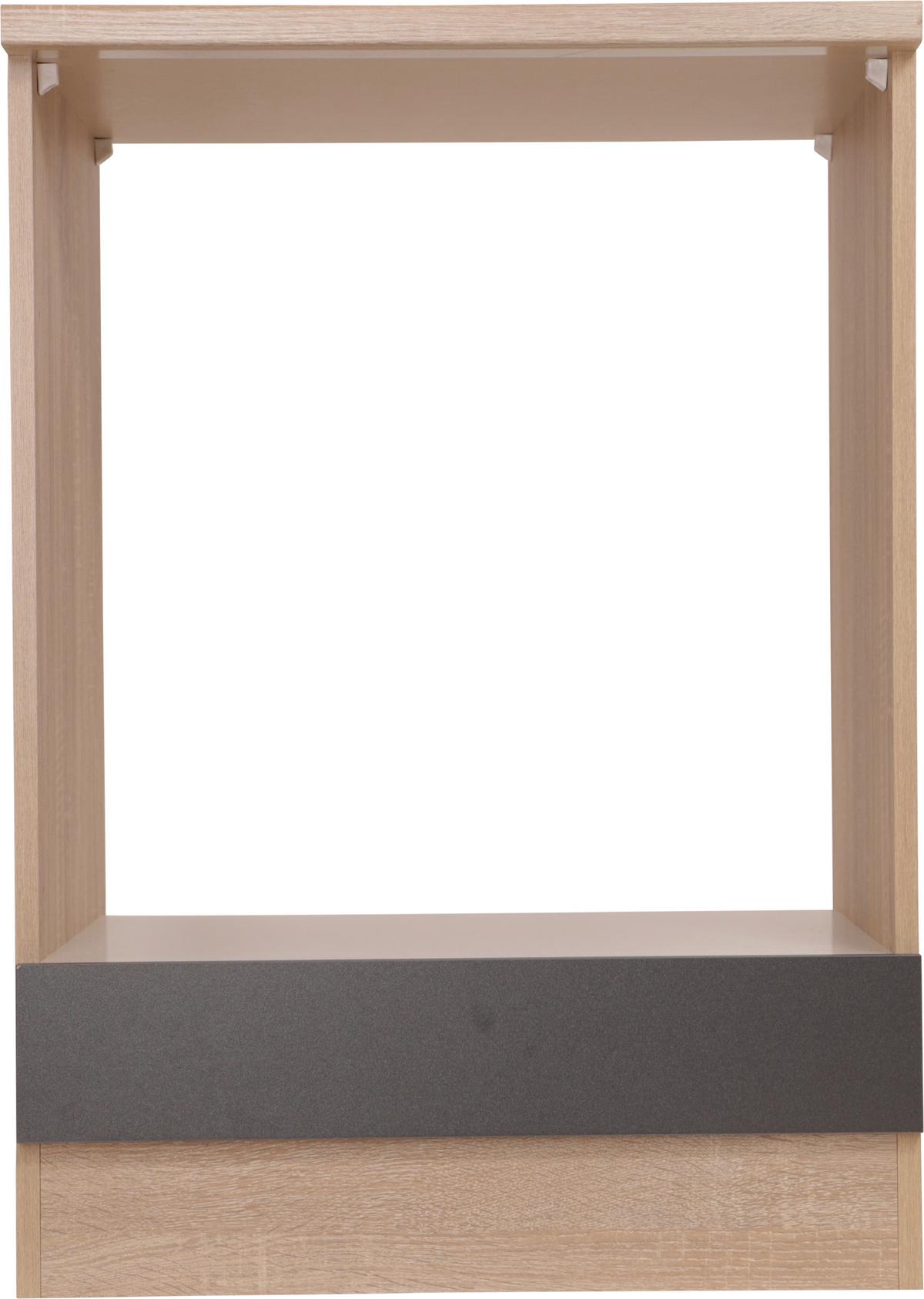 Herdumbauschrank Merle Grau, Eiche Dekor B:60cm - Eichefarben/Grau, Basics, Holzwerkstoff (60/84,8/60cm) - Respekta