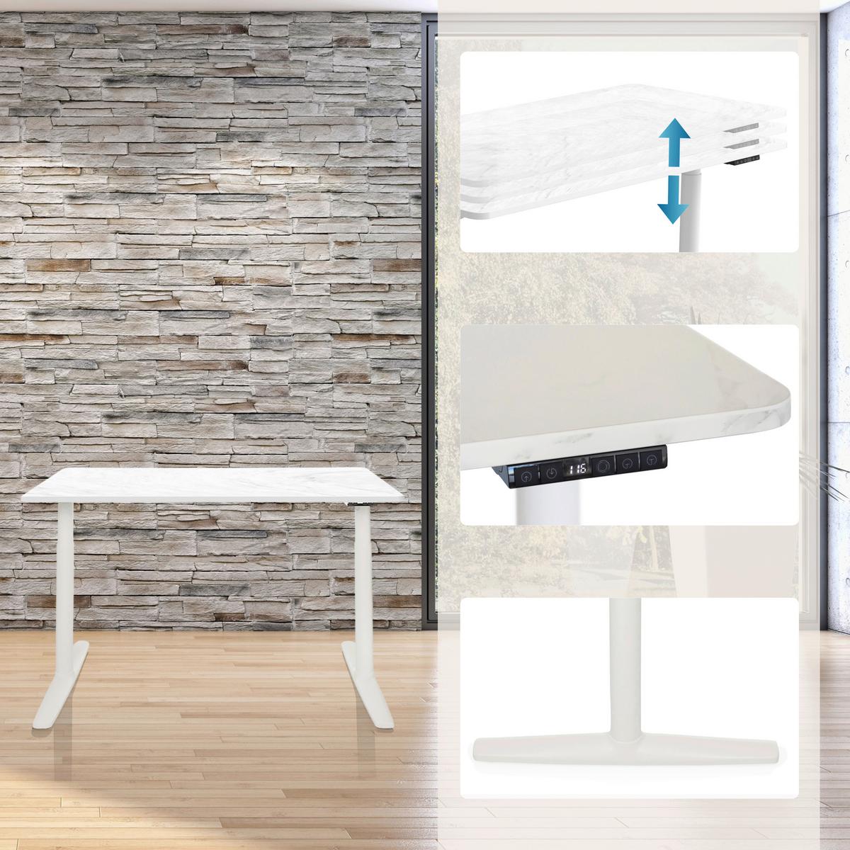 Schreibtisch Weiß B: 140 cm - Weiß, MODERN, Holzwerkstoff/Metall (140/70/71 - 116cm) - MID.YOU