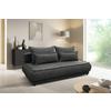 Schlafsofa Paros Grau B: 214 cm - Beige/Schwarz, Design, Textil (214/96/105cm) - MID.YOU