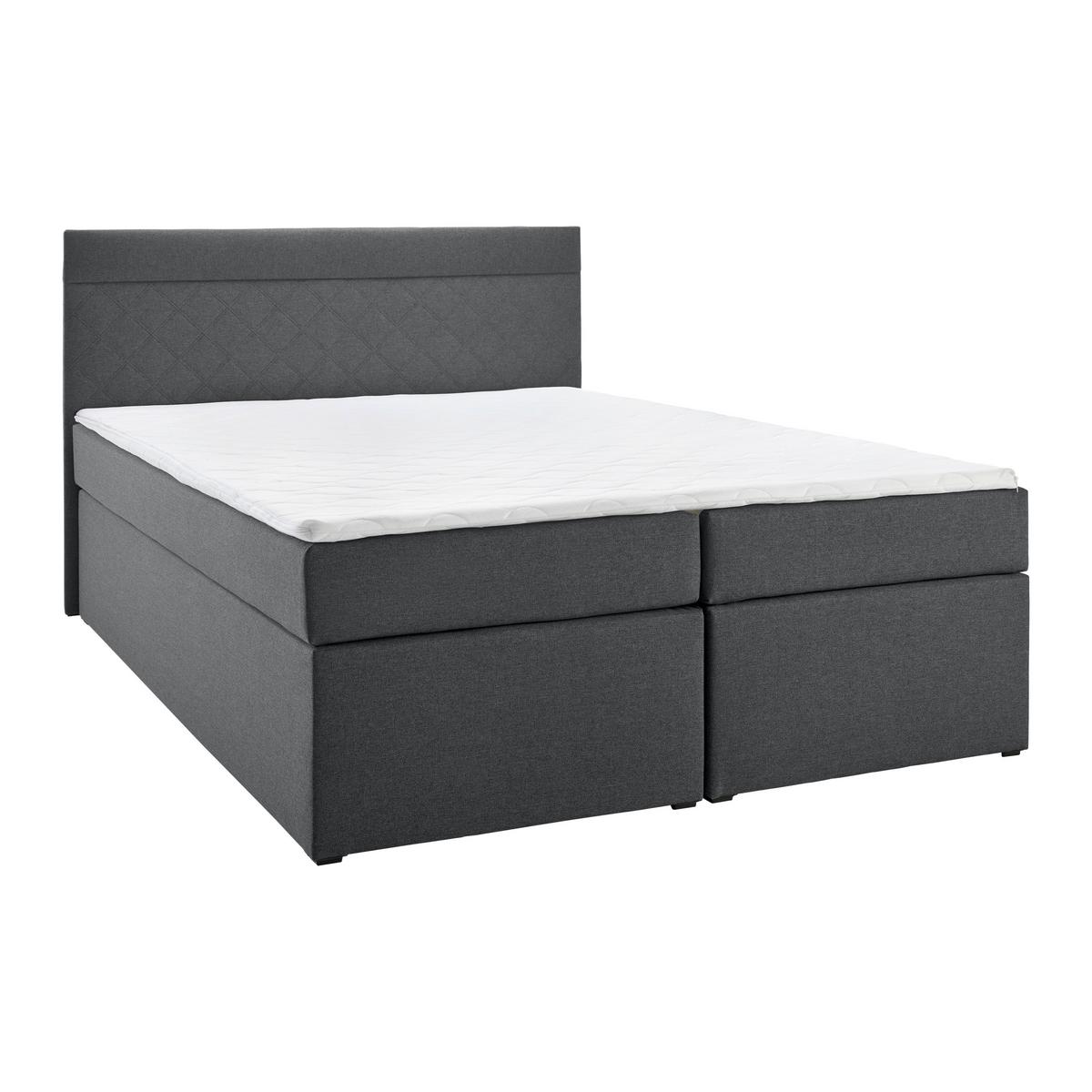 Boxspring postel ROSA, 140x200 cm, antracitová - tmavě šedá/antracitová, Moderní, dřevo/kompozitní dřevo (140/200cm) - Bessagi Home