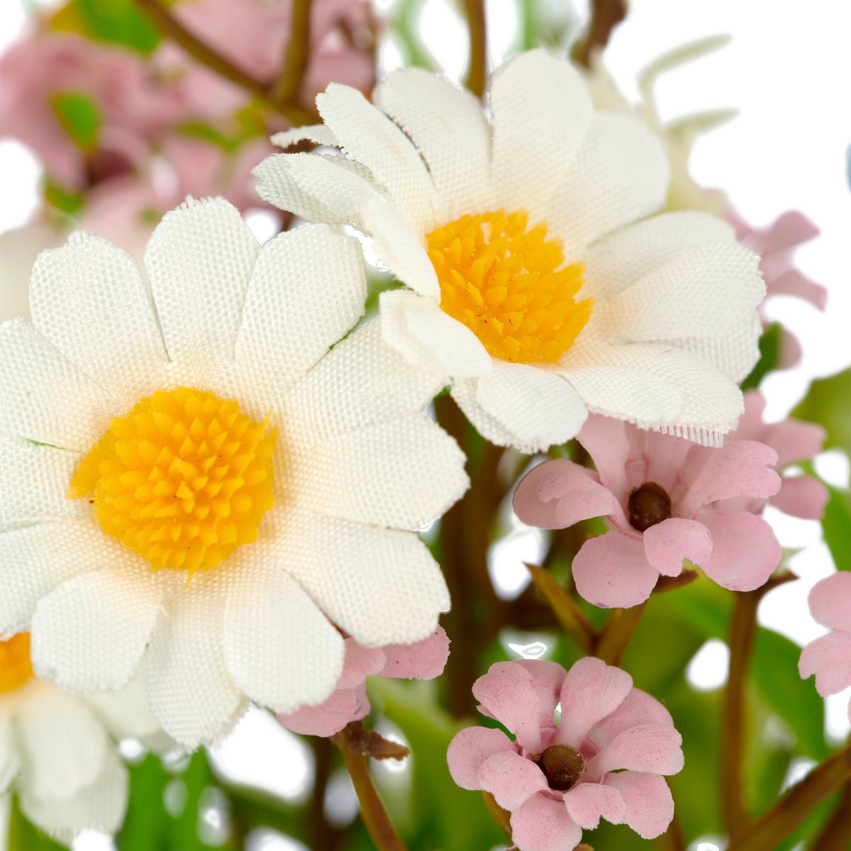 Kunstblume Ministräußchen - Multicolor/Grün, Basics, Kunststoff/Textil (20cm)