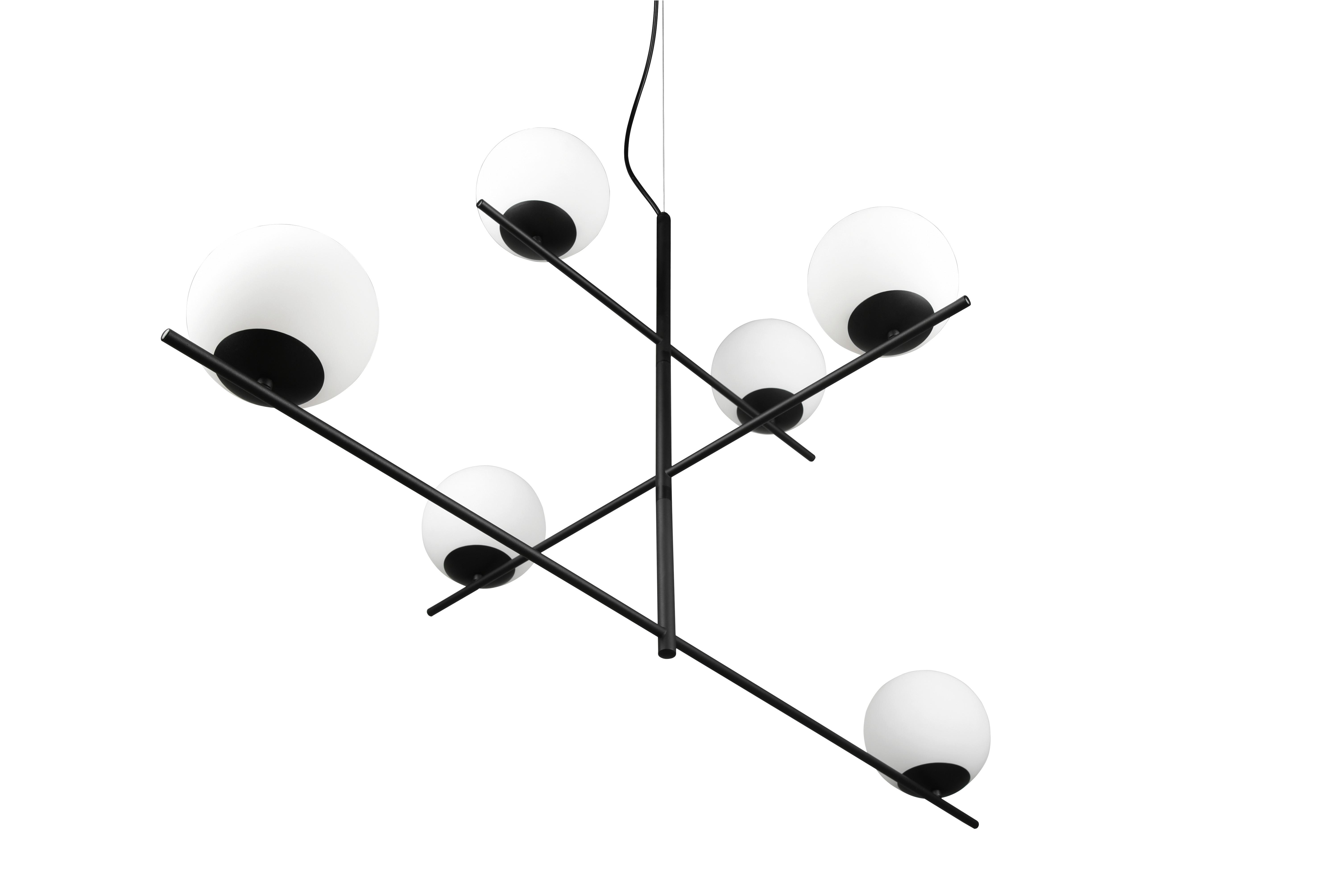 Pendelleuchte 302000632 Pure - Schwarz/Weiß, MODERN, Glas/Metall (115/150/80cm) - Trio Leuchten
