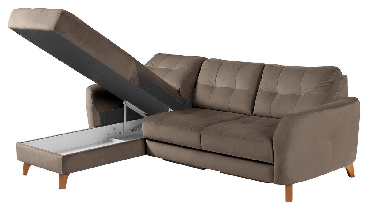 Ecksofa Nordic, Beige S: 168x238 cm - Beige/Buchefarben, Design, Textil (168/238cm) - Livetastic