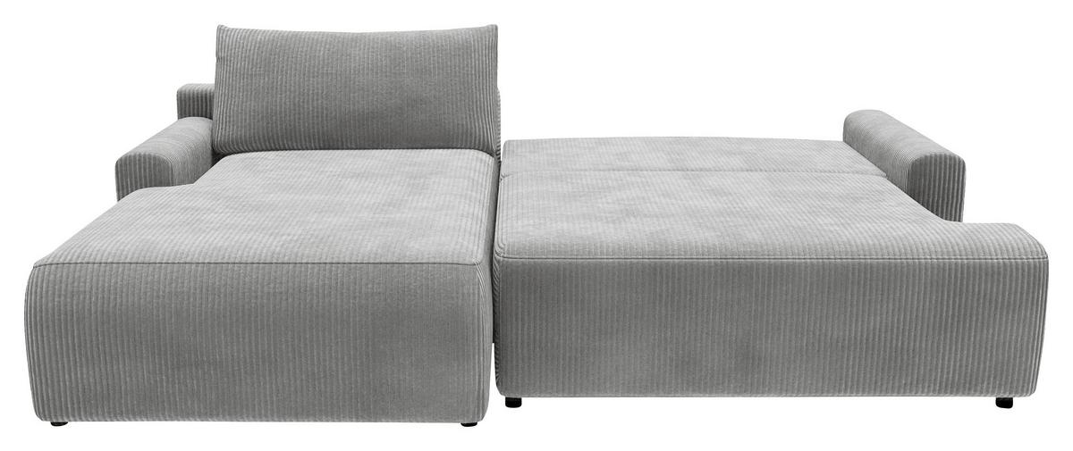 Eckschlafsofa Prag, Grau S: 167x253 cm - Schwarz/Grau, MODERN, Textil (167/253cm) - Trendmanufaktur