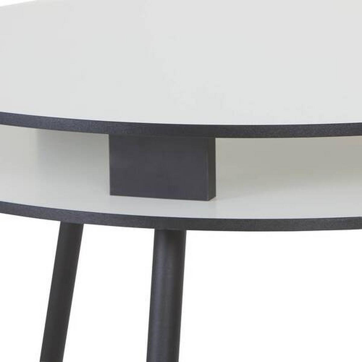Esstisch Rund Ostinato 90x77 cm Schwarz/Weiß - Schwarz/Weiß, Basics, Holzwerkstoff/Metall (90/90/77cm) - P & B