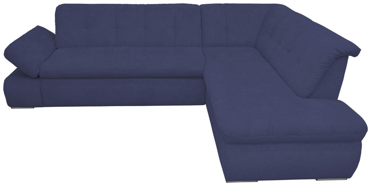 Ecksofa mit Armteilverstellung Moric Dunkelblau Mikrofaser - Chromfarben/Dunkelblau, KONVENTIONELL, Textil (273/216cm) - MID.YOU