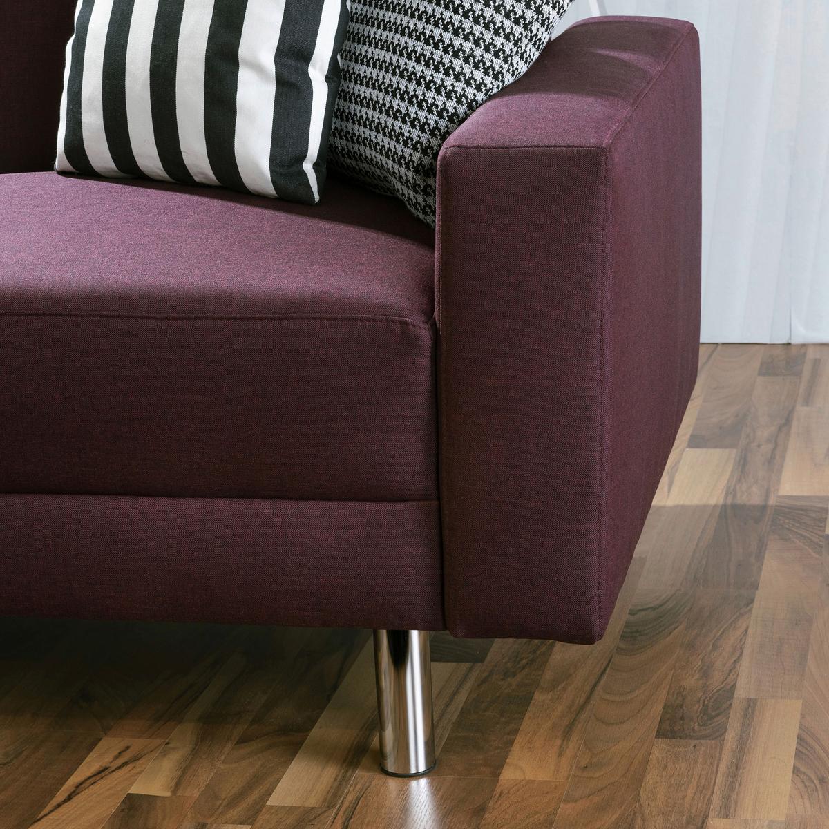 Ecksofa Mit Schlaffunktion Just Fashion, Dunkelrot - Chromfarben/Dunkelrot, KONVENTIONELL, Textil (152/230cm) - Max Winzer