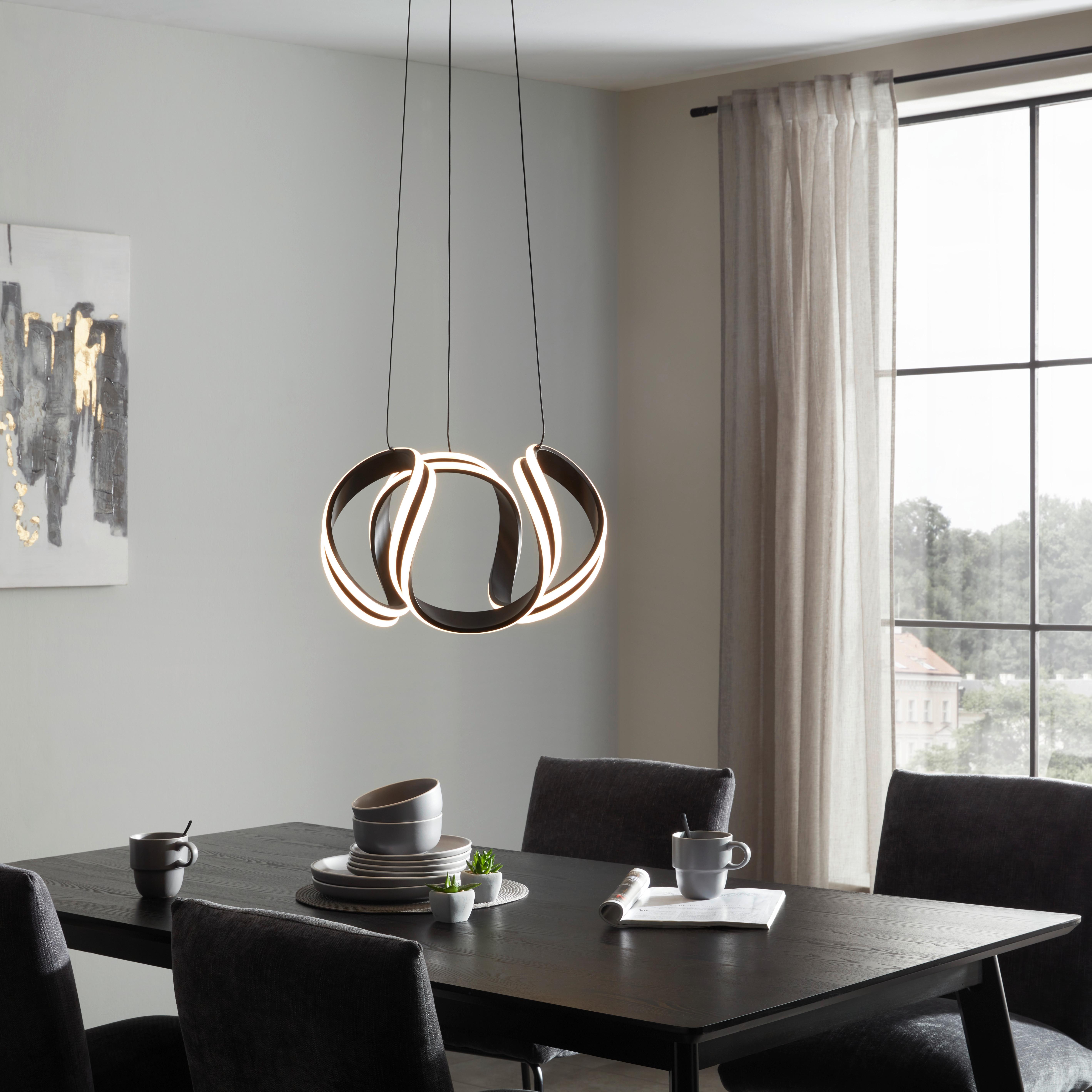 Závěsné Led Svítidlo Mauritz, Max. 50 Watt - černá, Moderní, kov/plast (45/150cm) - Premium Living
