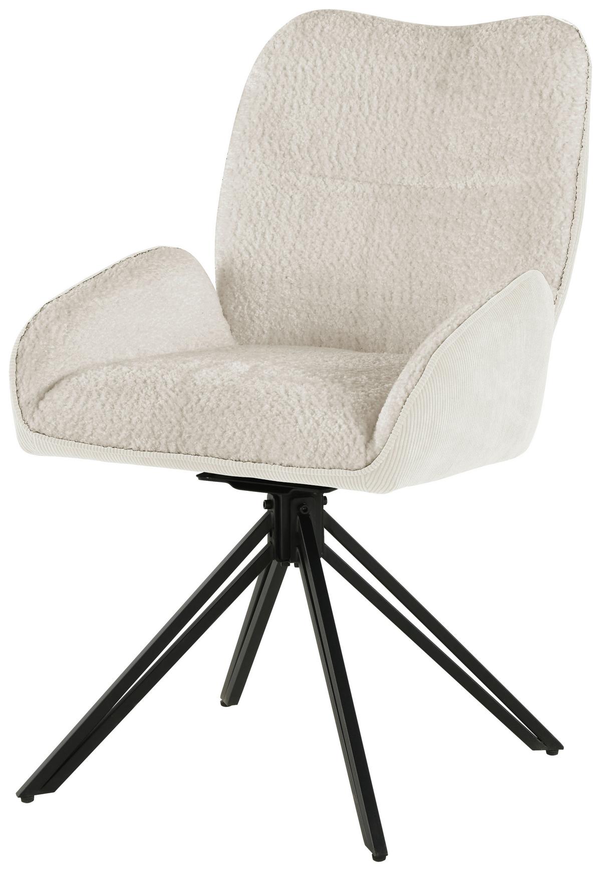 Armlehnstuhl Alessio - Beige/Schwarz, LIFESTYLE, Holz/Textil (54/87/62cm) - MID.YOU