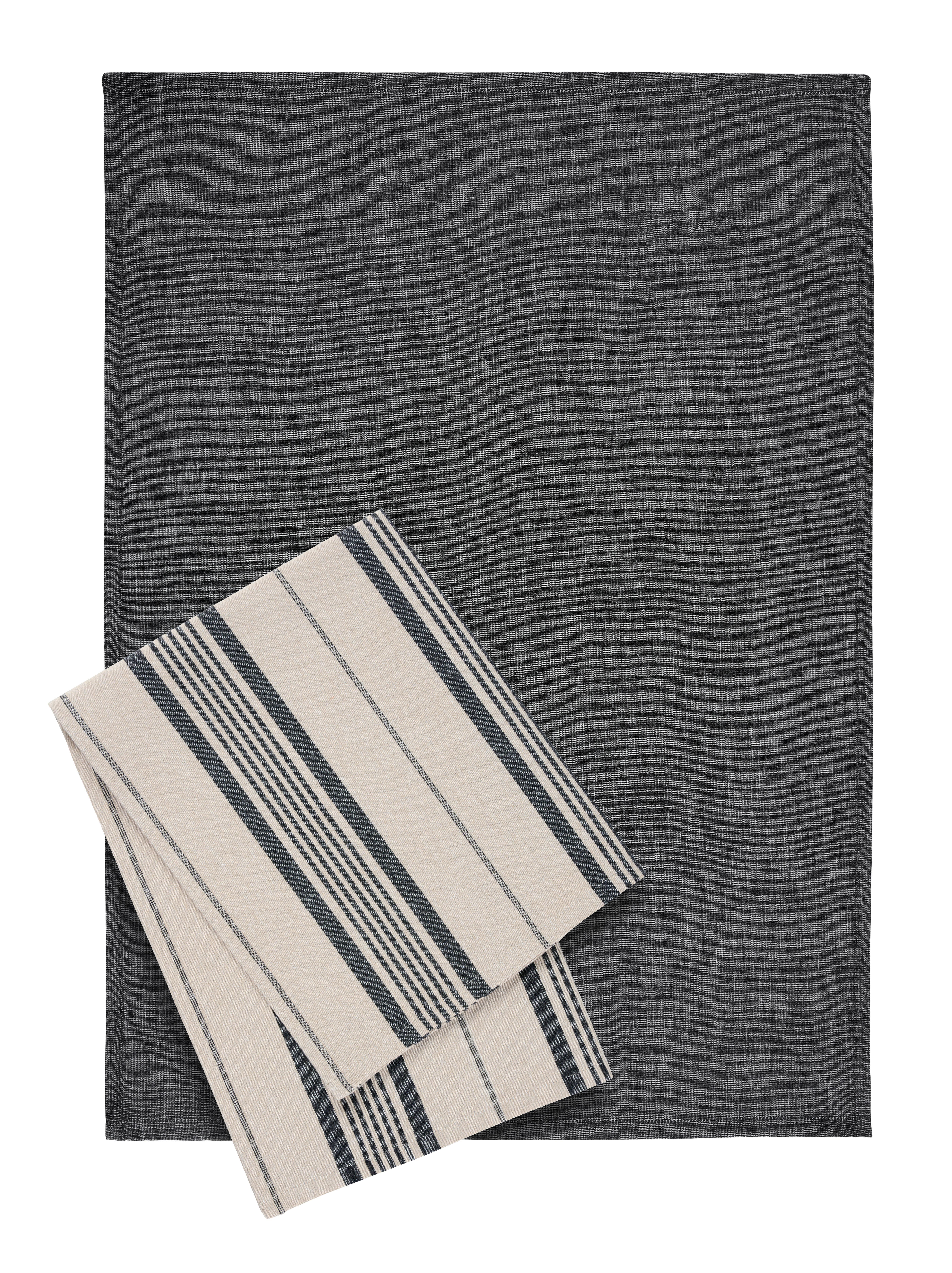 Sada utěrek Henry, 50/70cm, černá - černá, Moderní, textil (50/70cm) - Modern Living