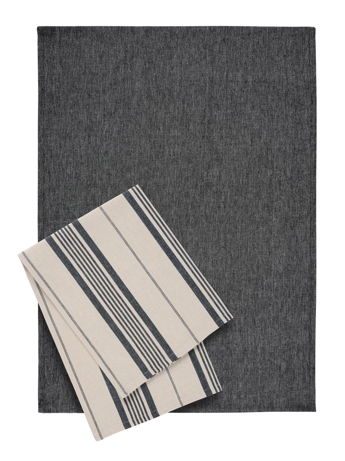 Sada utěrek Henry, 50/70cm, černá - černá, Moderní, textil (50/70cm) - Modern Living
