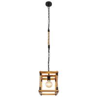 Hängeleuchte 15691h - Schwarz/Braun, Natur, Naturmaterialien/Holz (25/25/120cm) - Globo